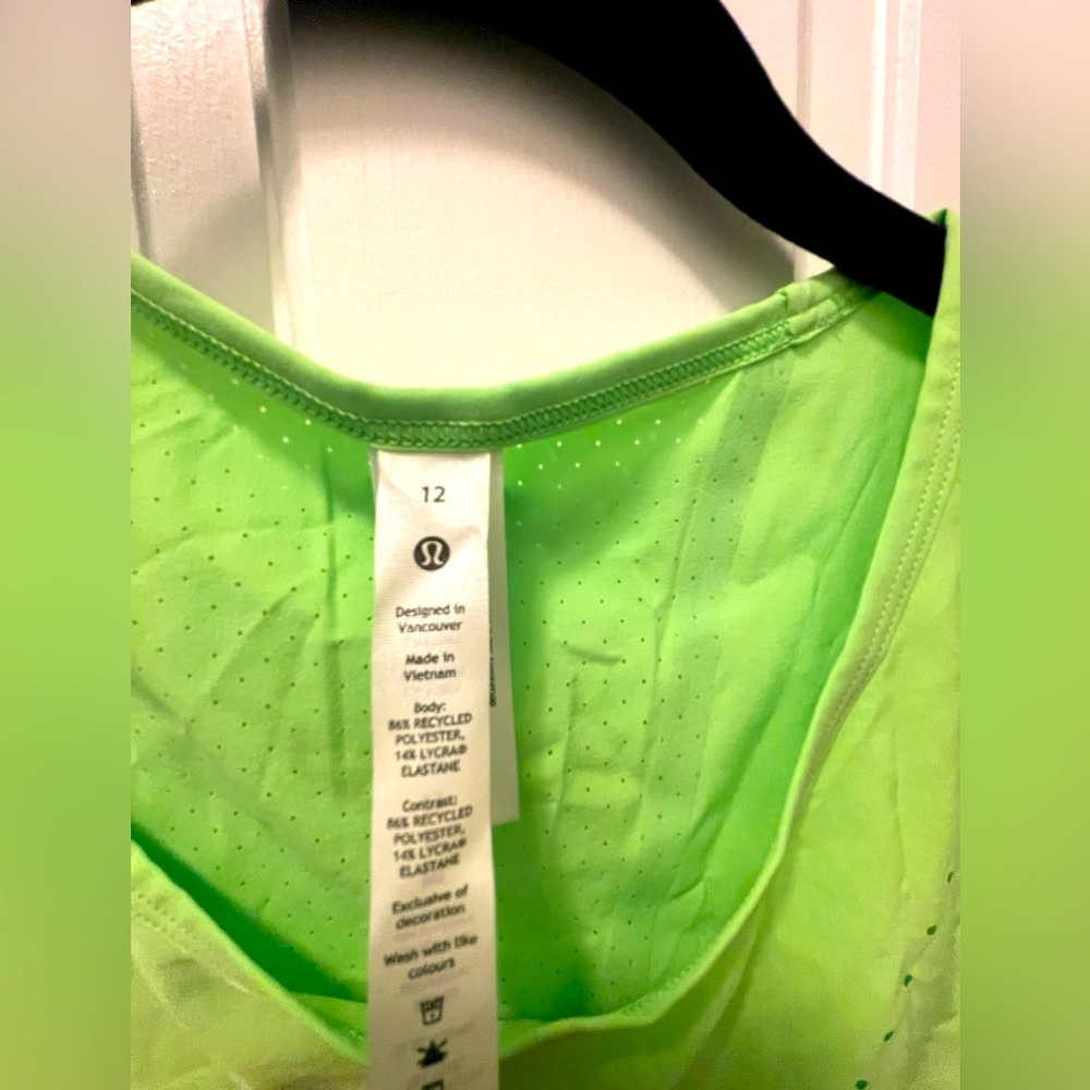 lululemon Swift Ventilated Running Tank in Lime Green - Picture 4 of 6